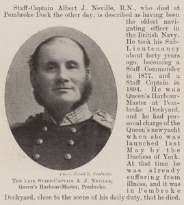 Den afdøde Staff-Captain A J Neville, Queens Harbour-Master, Pembroke af English Photographer