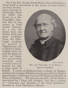 Den afdøde Very Reverend G D Boyle, dekan af Salisbury af English Photographer