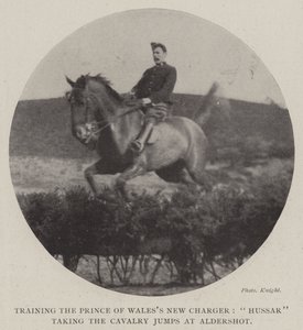 Træning af Prince of Wales New Charger, Hussar tager kavalerispringene ved Aldershot af English Photographer
