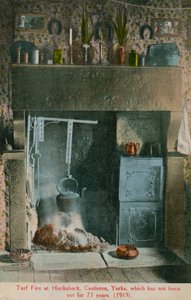 Græsbrand ved Huckaback, Castleton, Yorks, som ikke har været ude i 73 år. Postkort sendt i 1913 . af English Photographer