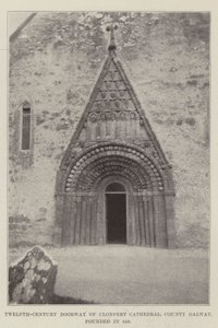 Døråbning fra det tolvte århundrede til Clonfert Cathedral, County Galway, grundlagt i 558 af English Photographer