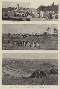Udsigt i Biskra, en oase i Sahara-ørkenen