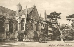 Wadham College, Oxford, Oxfordshire (s/h-billede) af English Photographer