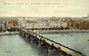 Waterloo Bridge og Somerset House (farvefoto) af English Photographer