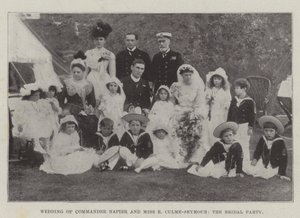 Bryllup af kommandør Napier og Miss E Culme-Seymour, Brudefesten af English Photographer