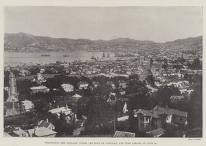 Wellington, New Zealand, hvor hertugen af Cornwall og York ankommer den 18. juni af English Photographer