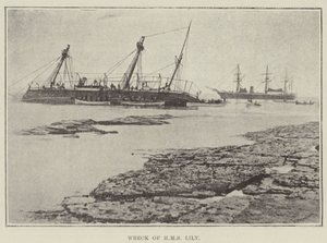 Vraget af HMS Lily af English Photographer