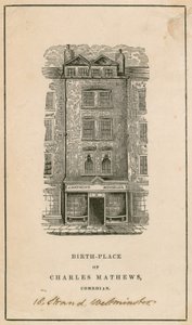 18 Strand, Westminster, London, fødested for Charles Matthews, komiker af English School