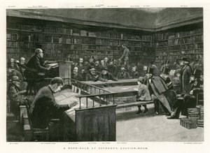 Et bogudsalg på Sothebys Auction Room af English School