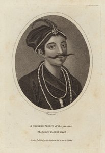 Ein chinesischer Prinz der Gegenwart, Manchoo Tartar Rasse von English School