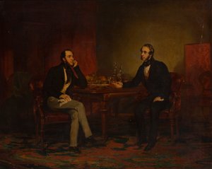 A Conversation Piece, ca. 1840 (olie på lærred) af English School