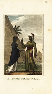 En koptisk mand og kvinde fra Egypten af English School
