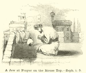 Ein Jude beim Gebet auf dem Hausdach