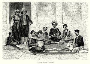 Ein jüdisches Konzert: Tlemcen (Gravur) von English School