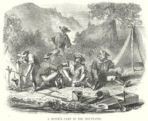 En minearbejderlejr i bjergene (kobberstik) af English School