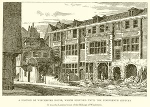 En del af Winchester House, som overlevede indtil det nittende århundrede af English School