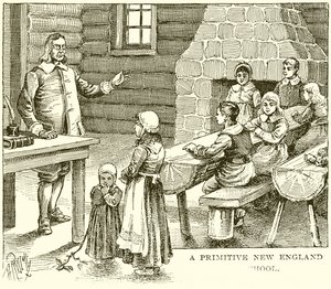 En primitiv New England-skole af English School