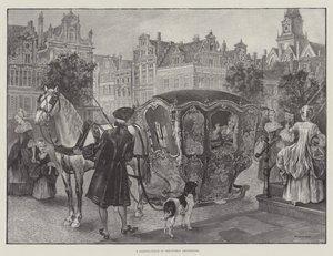 En Sledge-Coach i Old-World Amsterdam (gravering) af English School