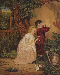 A Stitch in Time (chromolitho) af English School