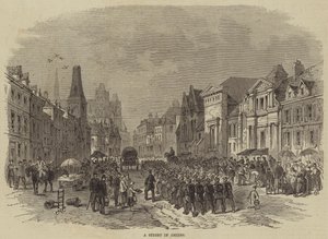 En gade i Amiens (gravering) af English School