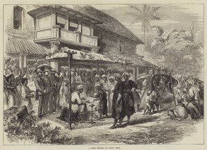 A Tiger Wedding in Coorg, India (engraving)   956722   da       Dänisch Successfully Translated  Original: Our Special Artists Voyage to the Gold Coast (engraving) Translat: Vores særlige kunstneres rejse til guldkysten (gravering) af English School
