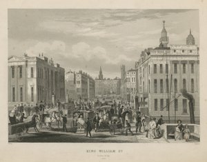Et travlt gadebillede i King William Street af English School