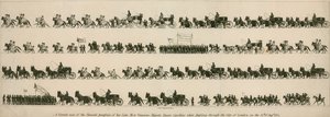 Et korrekt billede af begravelsesoptoget af hendes afdøde allernådigste Majestæt Dronning Caroline, da hun passerede gennem London City den 14. august 1821 af English School