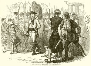 En landsmand tjærede og fjer af English School