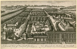 Et generelt billede af Vauxhall Gardens, London af English School