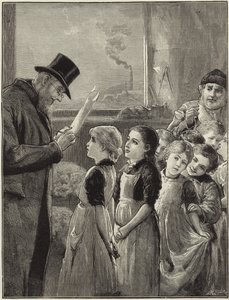 En regeringsinspektør besøger en fabrik af English School