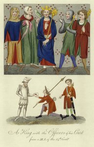 En konge og officererne ved hans hof, 1300-tallet af English School