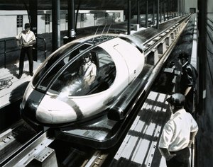 Et maglev-testkøretøj i Japan af English School