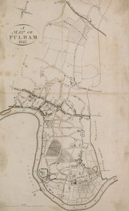 Et kort over Fulham, London, 1813