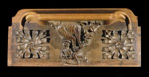 En misericord, der forestiller en lille figur med kappe, der er kastet over af et monster, New College Chapel, Oxford, slutningen af det 14. århundrede (træ)