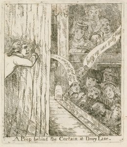 Et blik bag gardinet ved Drury Lane; tegneserie af English School