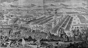 Et perspektivbillede af det herlige slag ved Drunmossie Moor den 16. april 1746, 1746 af English School