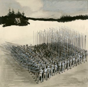 En phalanx af græske soldater fra oldtiden af English School