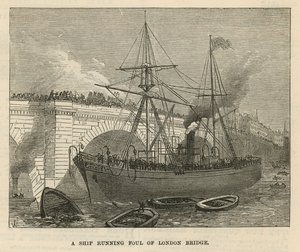 Ein Schiff kollidiert mit der London Bridge von English School