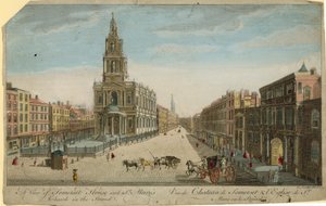 Udsigt over Somerset House og St Marys Church i Strand af English School