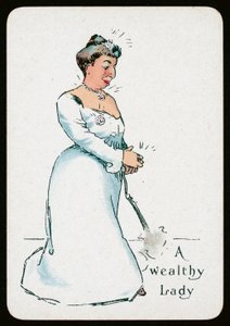 En velhavende dame (farve litho) af English School
