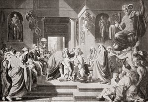 En ung Hannibal, beordret af sin far Hamilcar Barca, til at sværge evigt fjendskab til Rom, fra Hutchinson