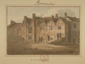Abbey of St Saviour, Bermondsey, 1809 (wc på papir) af English School