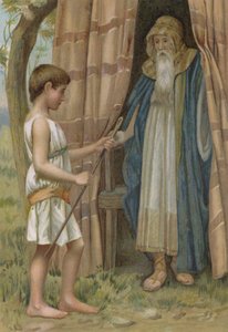 Abraham og Isak (chromolitho) af English School