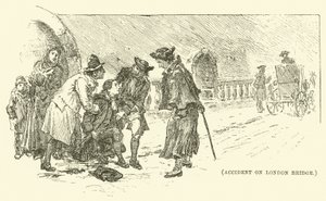 Ulykke på London Bridge (gravering) af English School