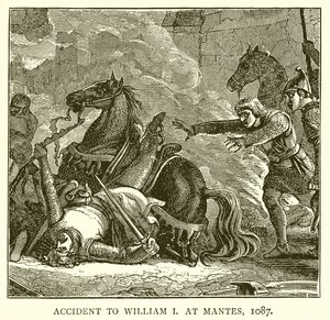 Uheld med William I i Mantes, 1087 af English School