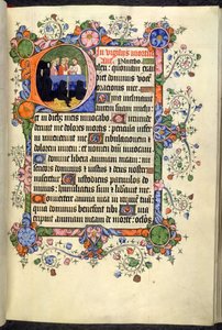 Tilføje. 42131 f.46r, Vigils of the Dead (Office of the Dead), med gotiske quadrata, fra Bedford Hours and Psalter af English School
