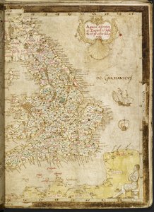 Tilføje. 62540, ff.3v-4, Kort over Storbritannien og Irland, fra 