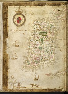 Tilføje. 62540, ff.3v-4, Kort over Storbritannien og Irland, fra 