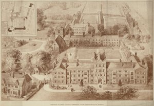 Tilføjelser til Jesus College, Cambridge (gravering) af English School