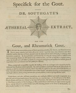 Annonce for Dr. Southgates Aetherisk ekstrakt til gigt og gigtgigt af English School